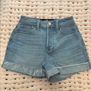 Hollister Blue Jean Shorts with Cuffed Hems